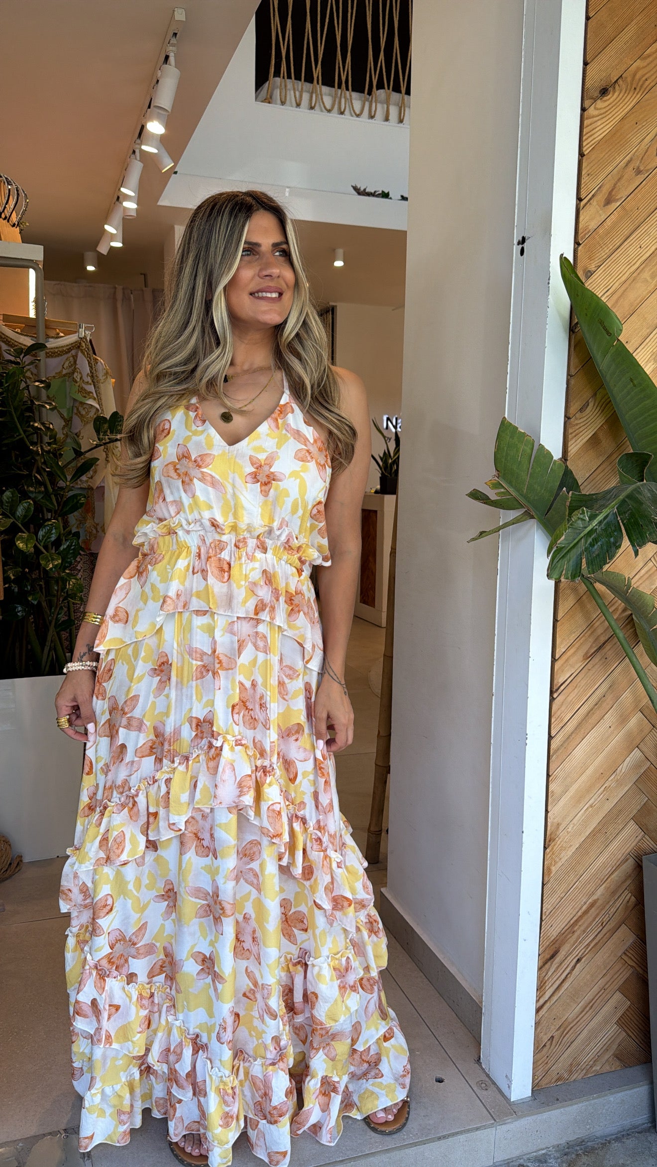 LITMUS GOLDEN FLORAL DRESS