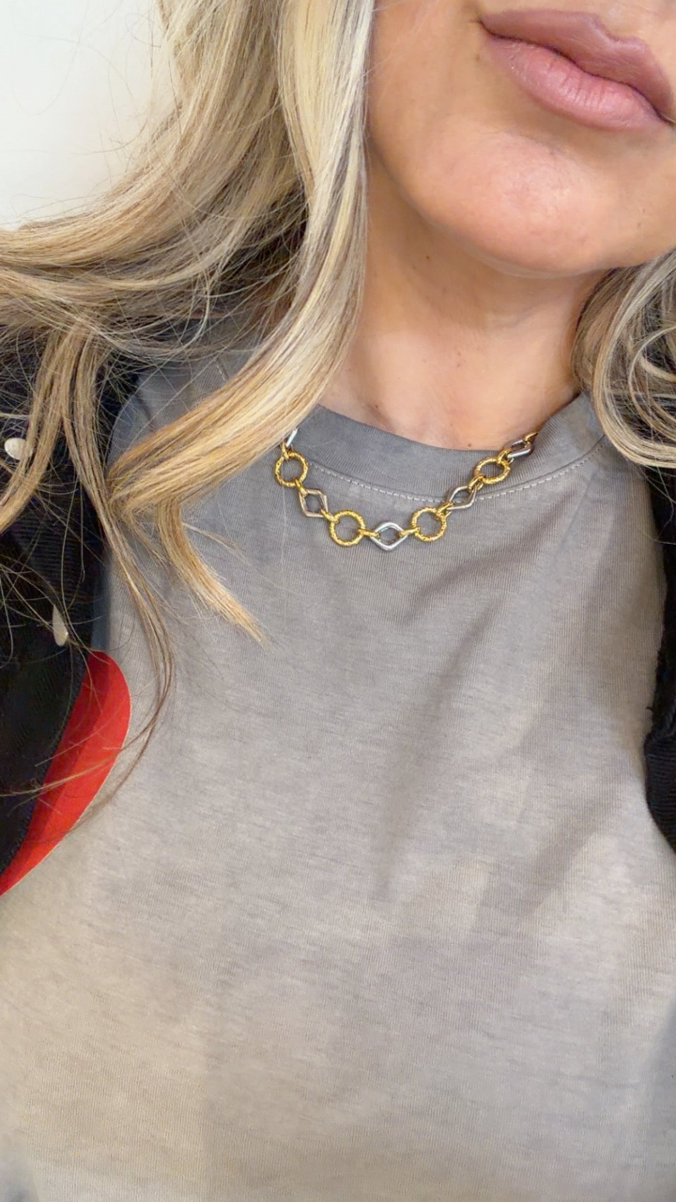 TWO TONE STEEL NECKLACE