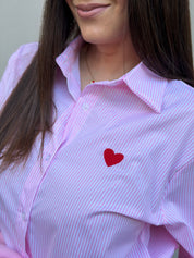ROMANTIC STRIPE PINK SHIRT