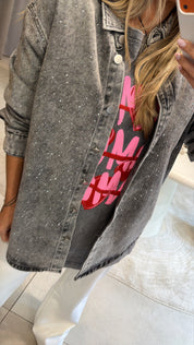 Grey Sparkle Denim Jacket