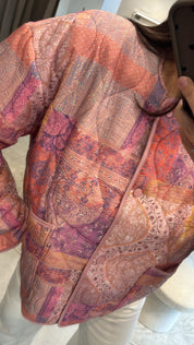 QUILTED PATCHWORK JACKET -PINK MIX