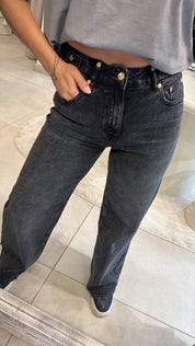 GREY RELAXED WIDE LEG JEANS