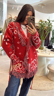 RED NOMAD SOFT KNIT CARDIGAN