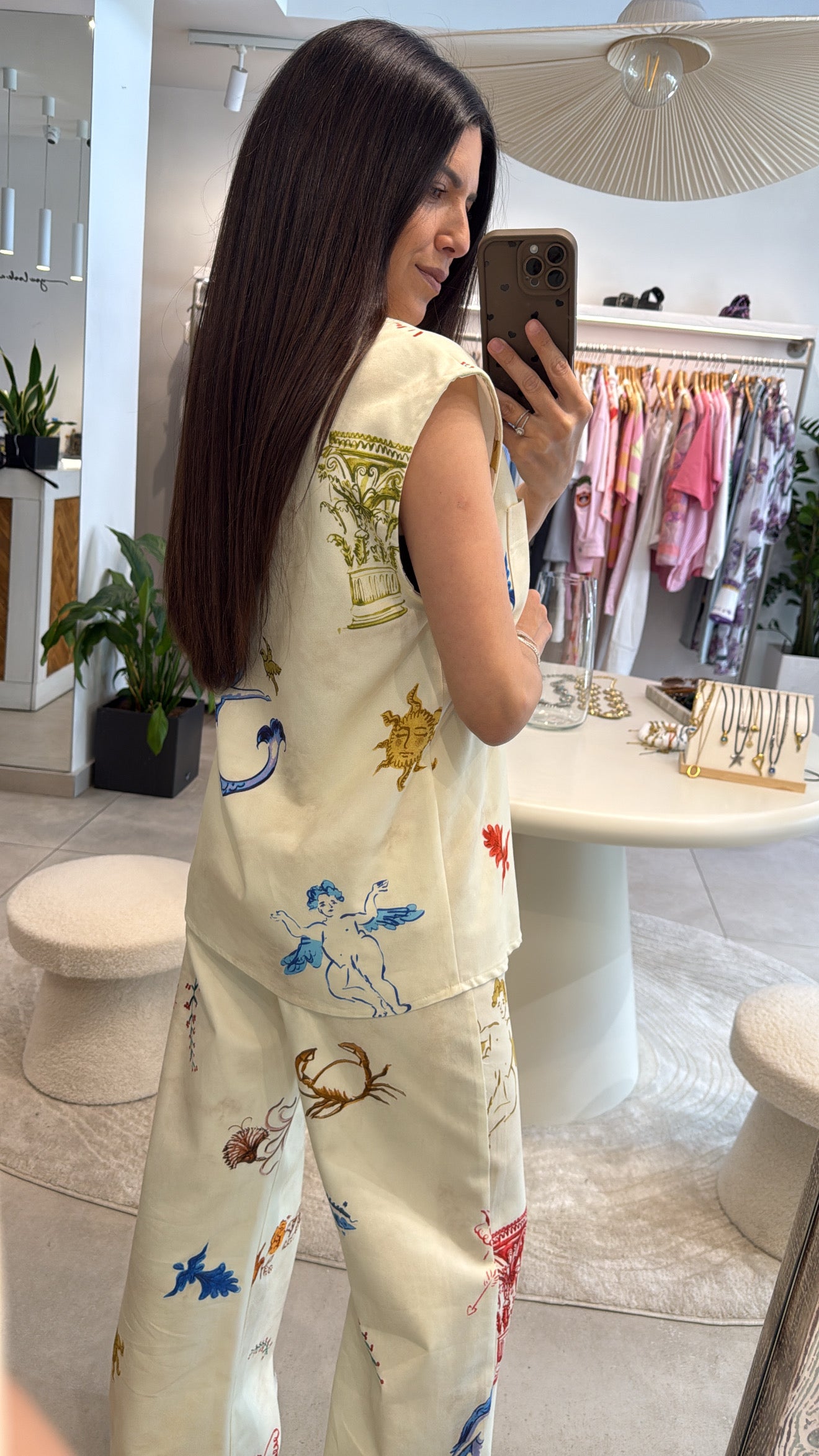 AEGEAN MUSE PRINTED VEST JEANS