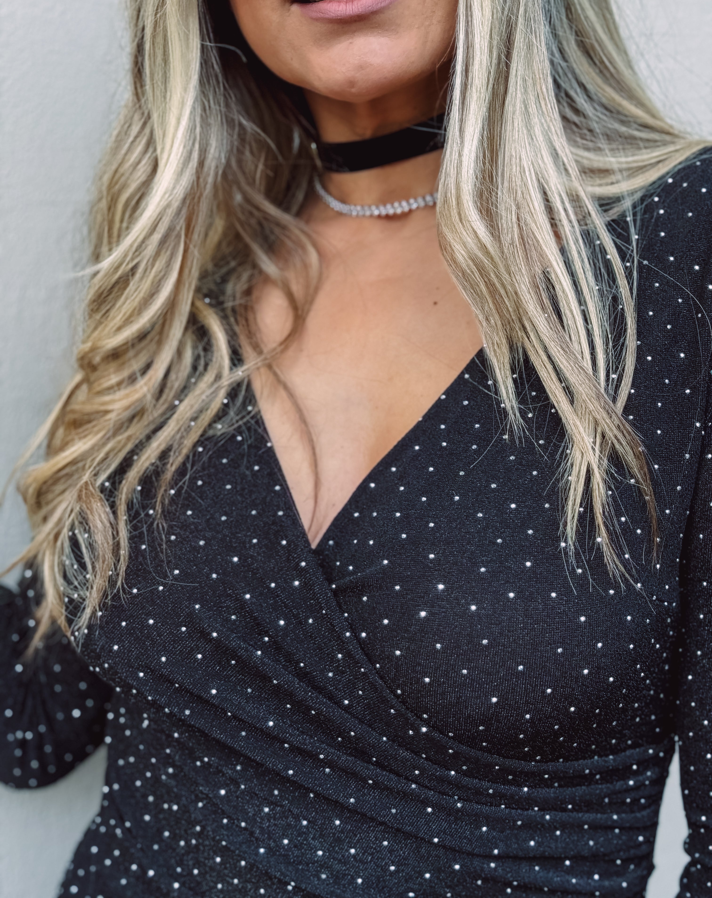 GLITZY MAXI BLACK DRESS