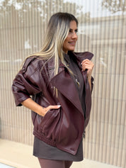 BURGUNDY OVERSIZED BOMBER JACKET