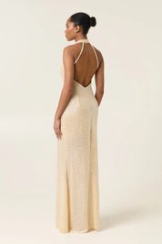 PEARL DUST MAXI SEQUINED DRESS