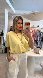 YELLOW COTTON TOP WITH SHOULDER