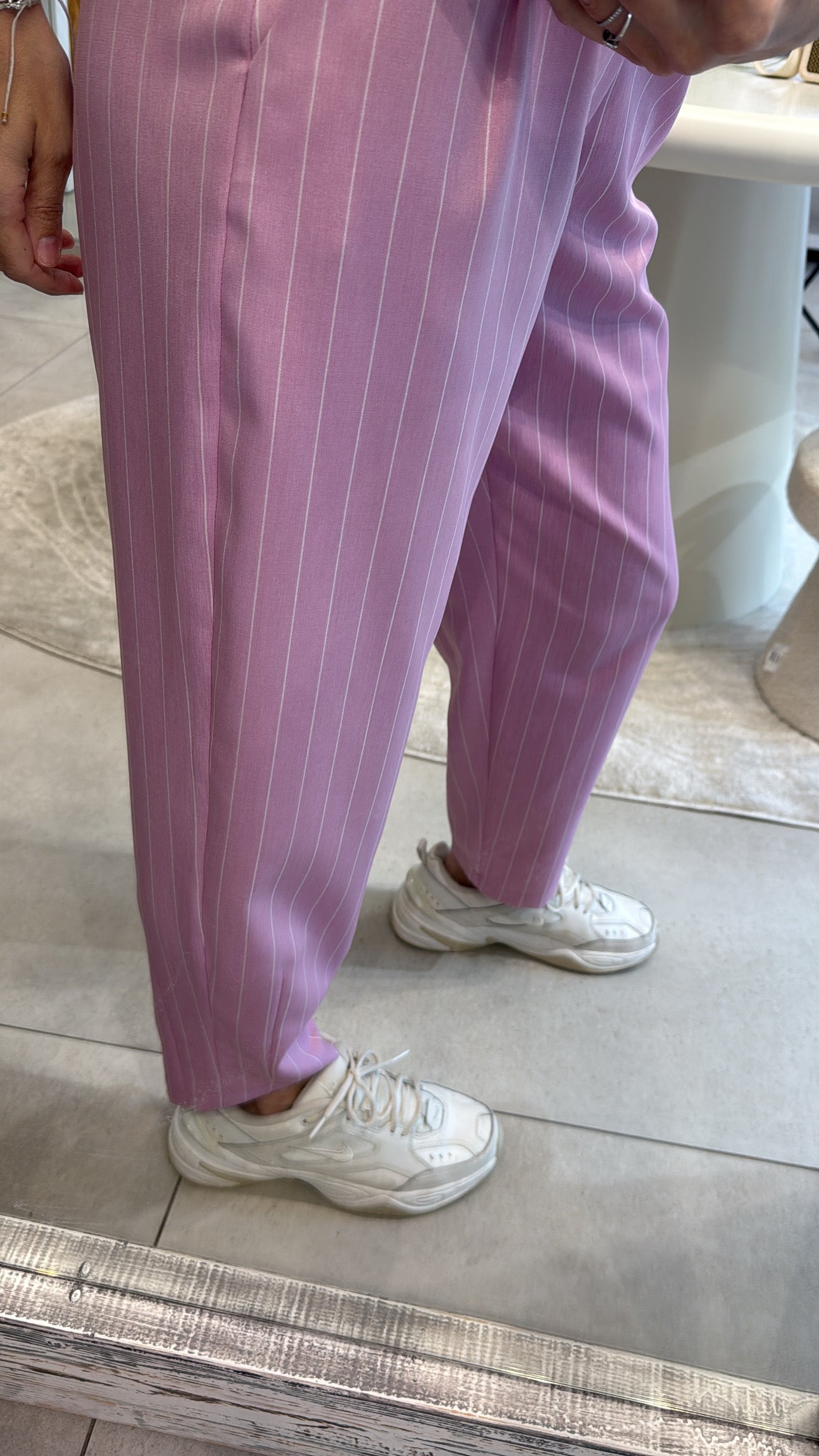 PINK PINSTRIPE PANTS