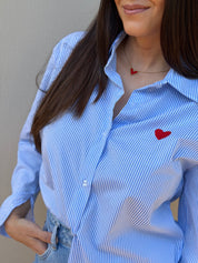ROMANTIC STRIPE BLUE SHIRT