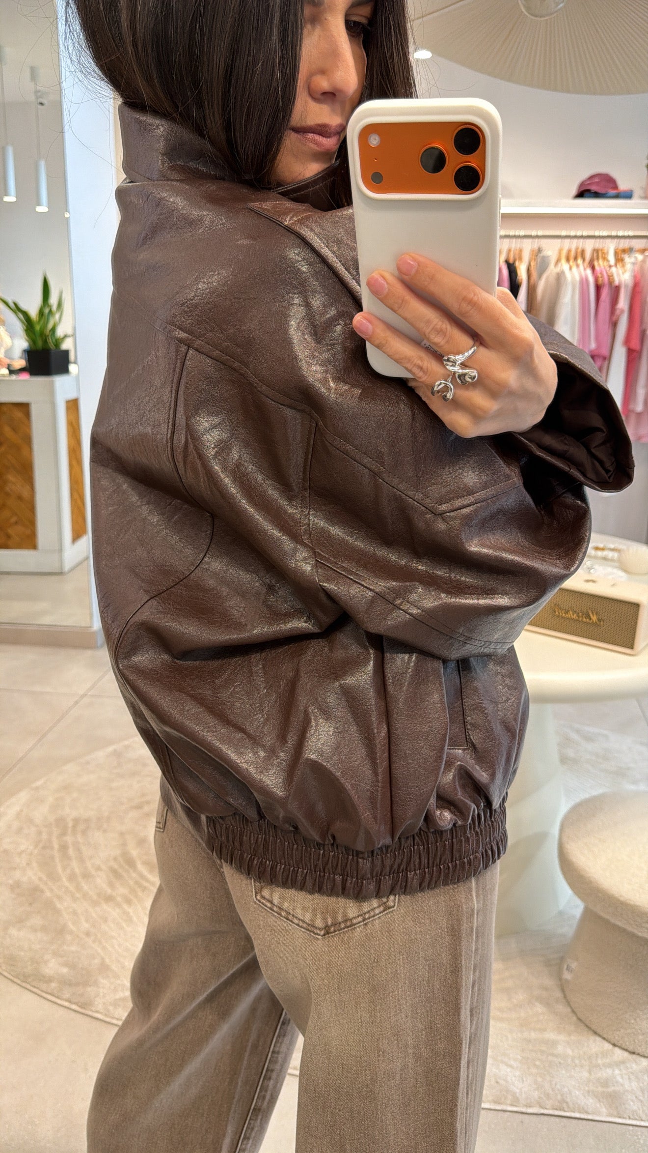 SOFT EDGE BROWN ECO LEATHER JACKET