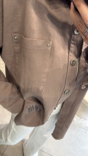 MOCHA DENIM SHIRT JACKET