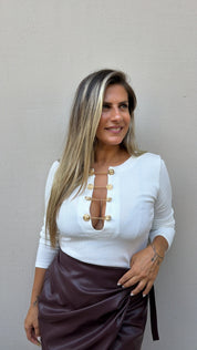 GOLD CHAIN WHITE BODYSUIT
