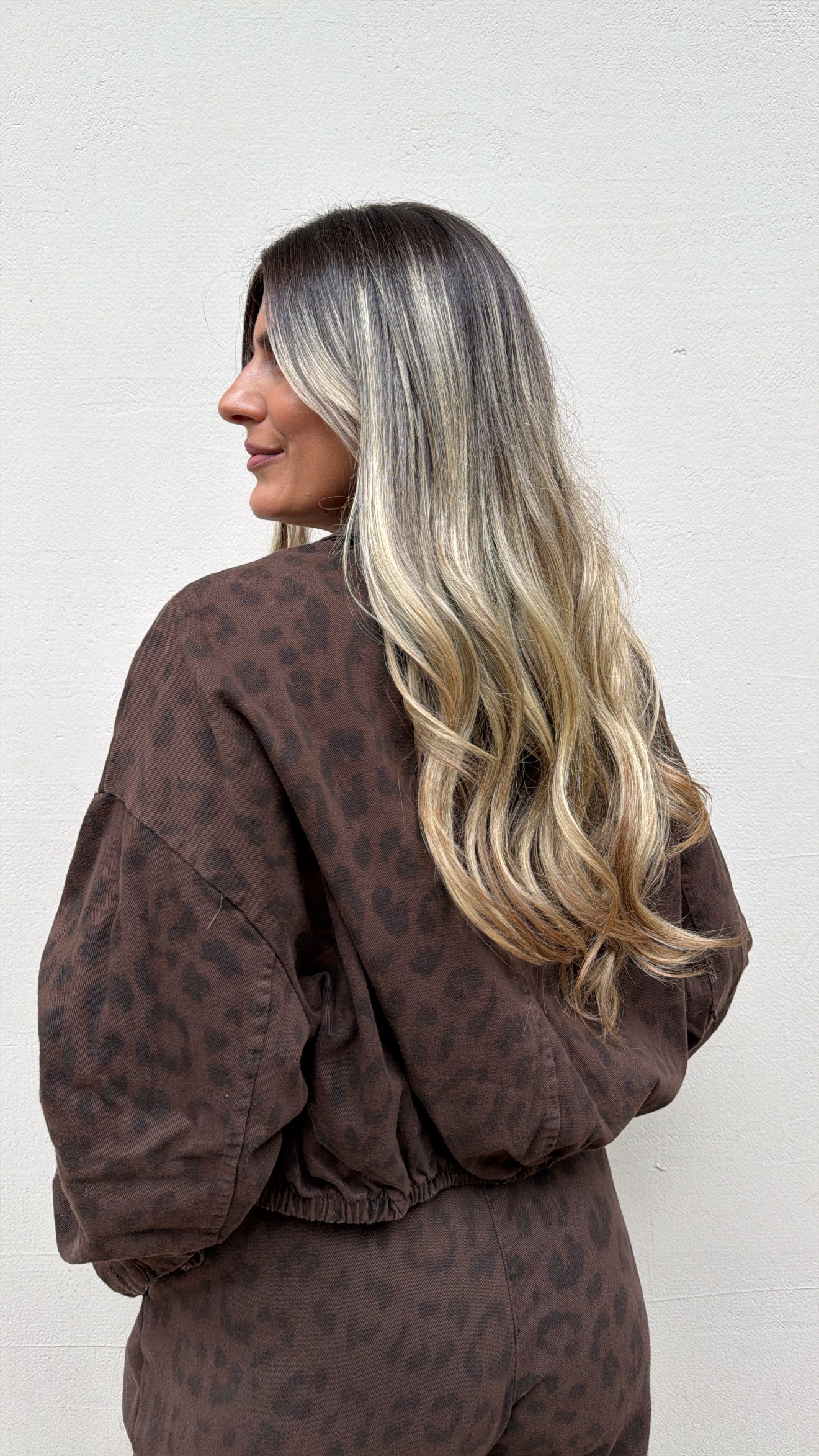 JADE LEOPARD CHOCO JEAN SET