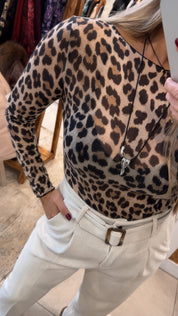 LEOPARD MESH TOP