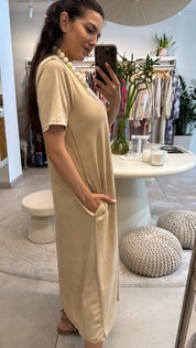 COTTON BREEZE MAXI DRESS-SAND
