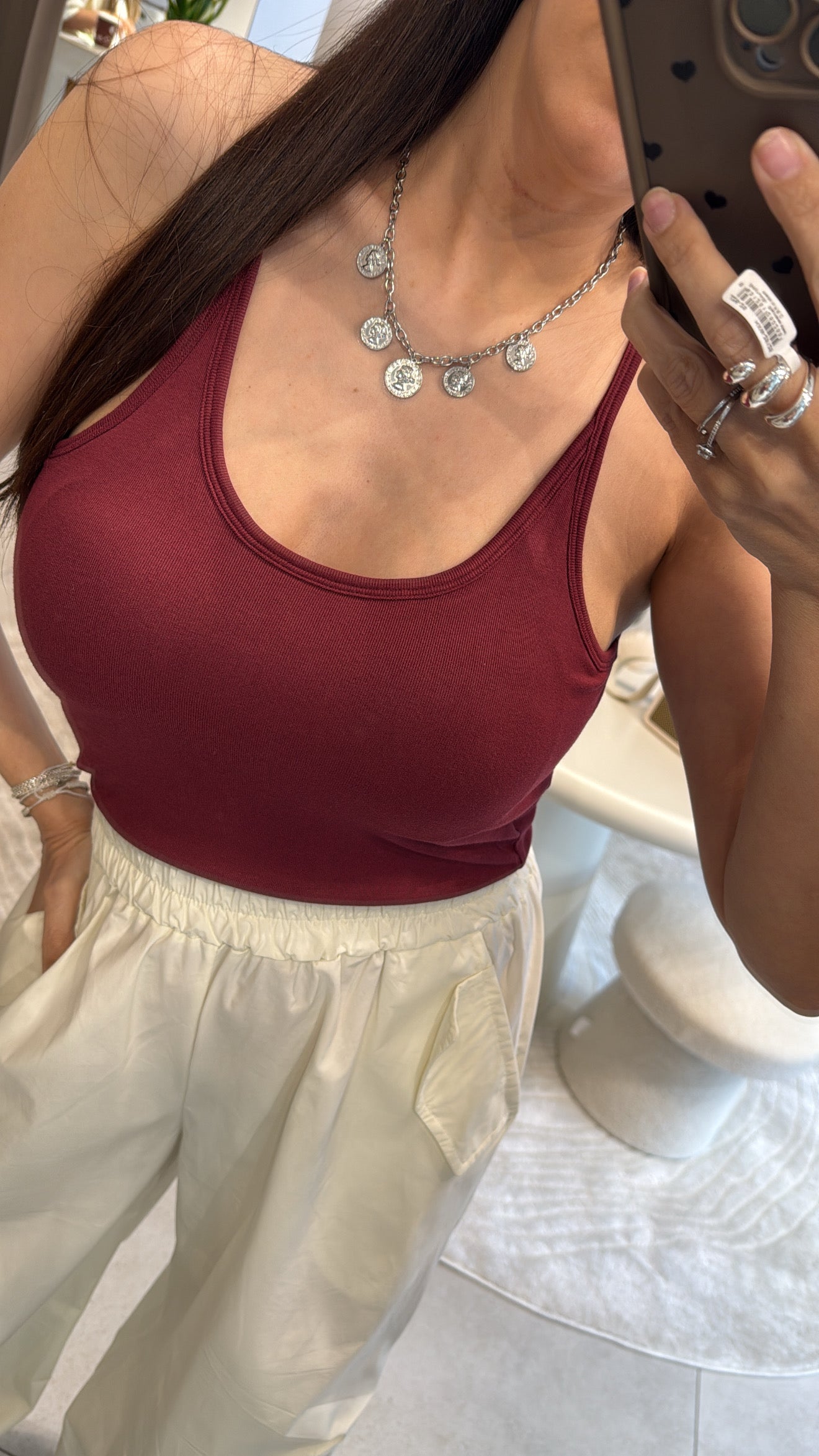 PURE TOUCH BASIC BURGUNDY TOP