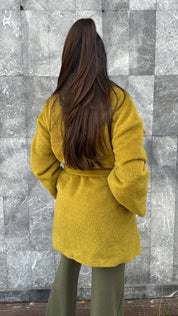 (PRE ORDER)LIME BELTED WRAP COAT