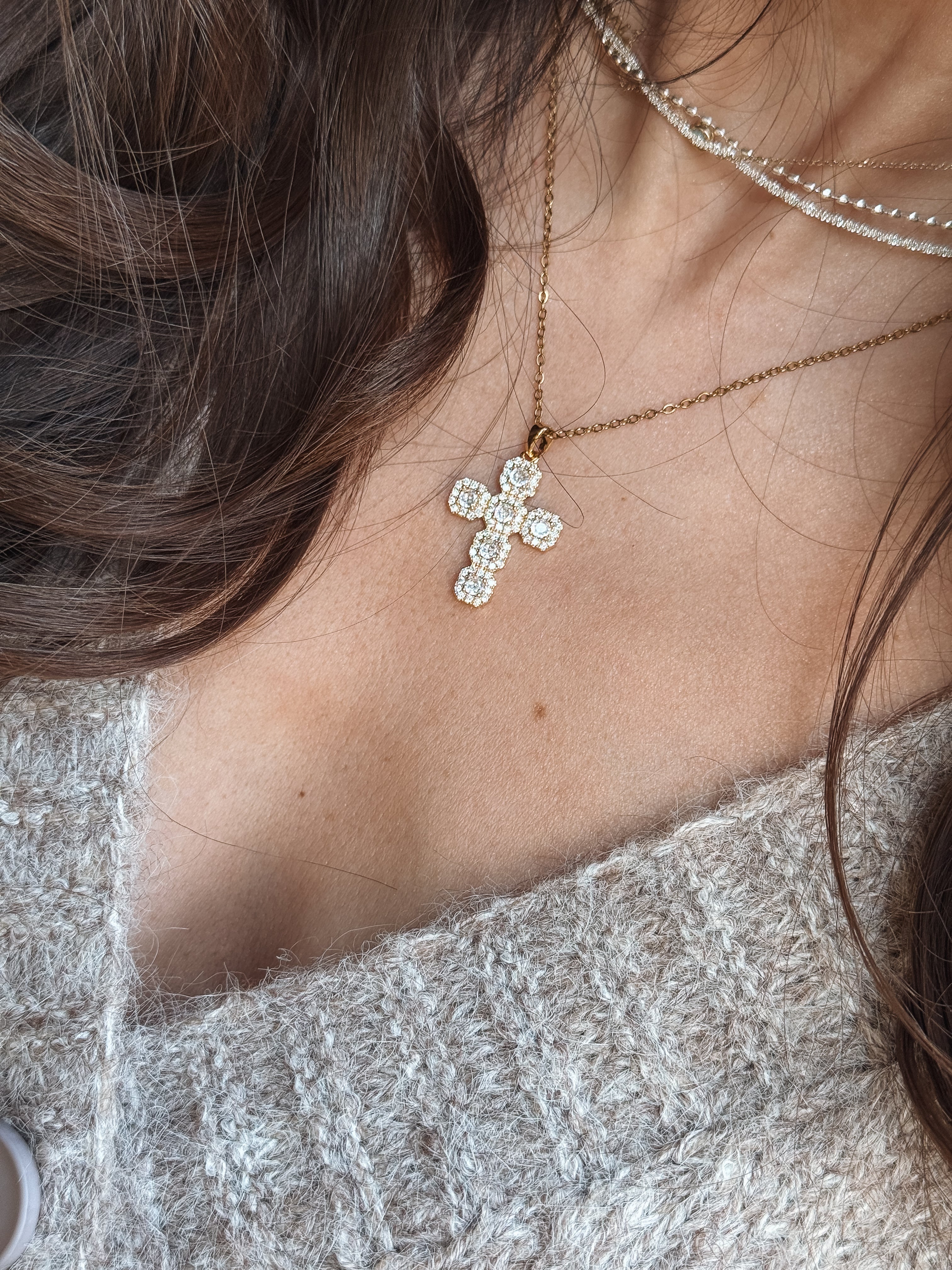 SHIMMER GOLD CROSS