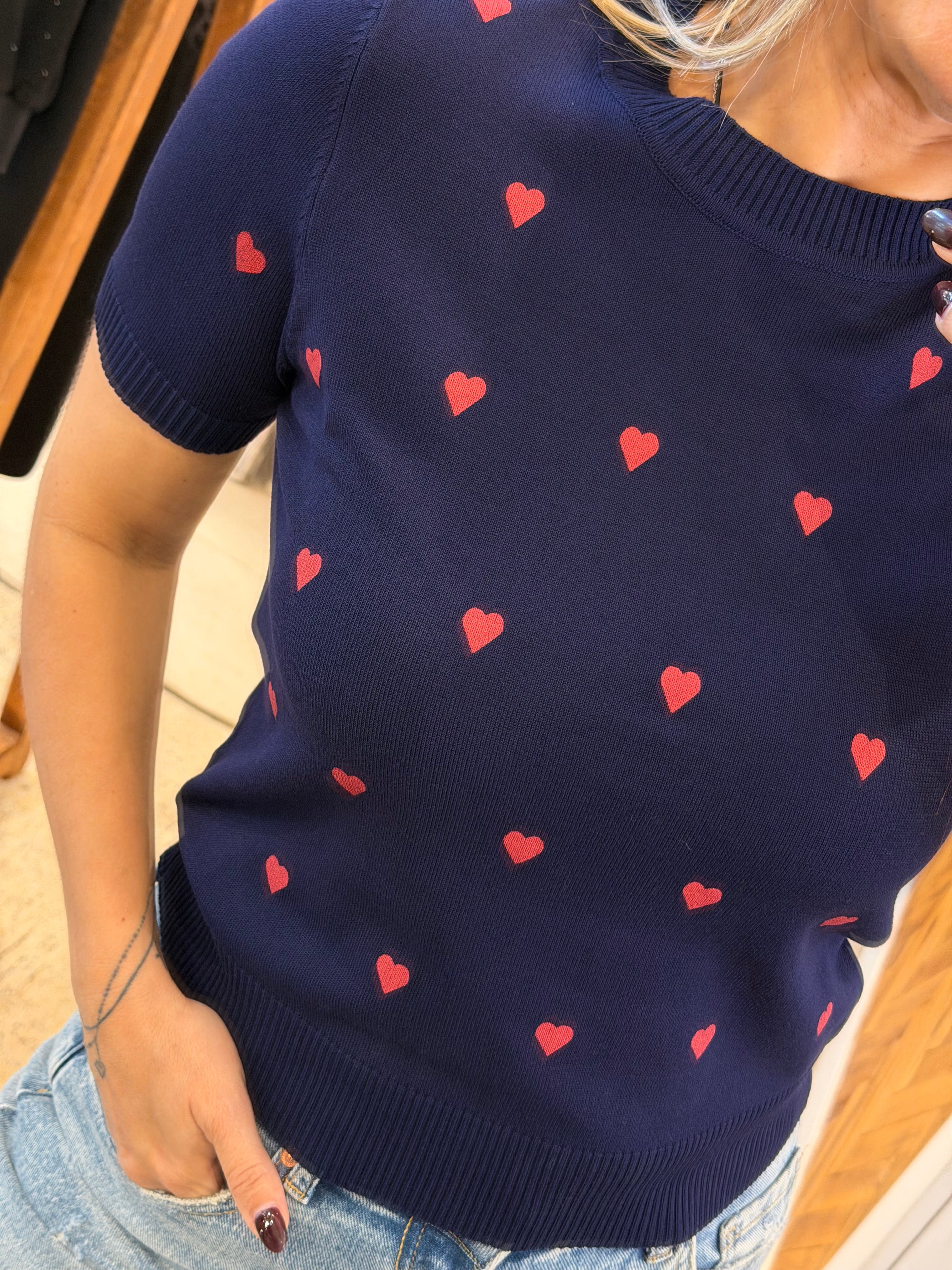 SWEETHEART BLUE KNIT TOP