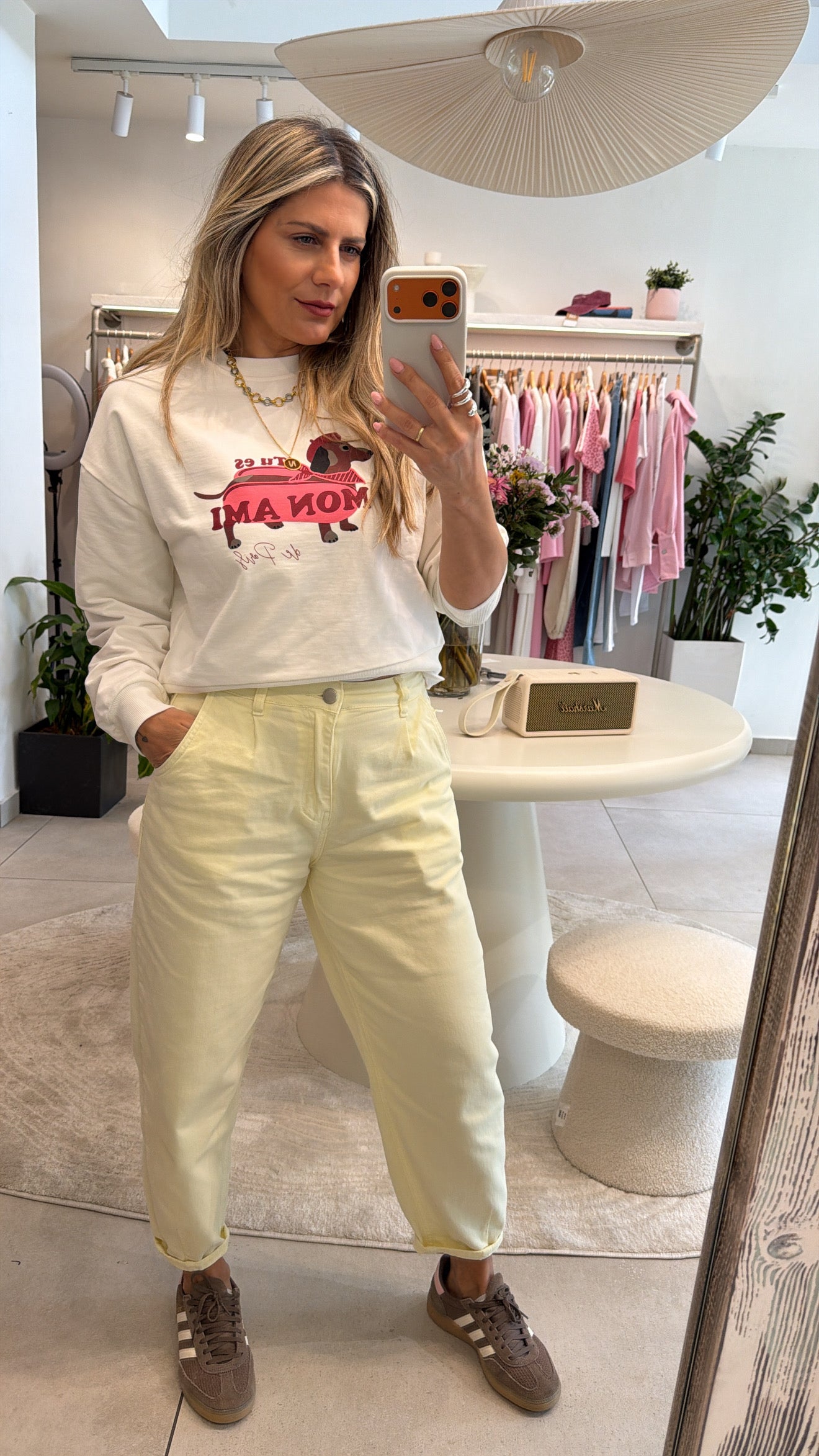 SOFT LEMON BALLOON DENIM JEANS