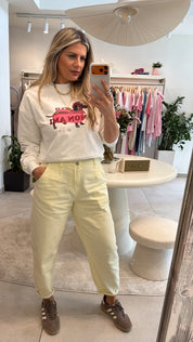 SOFT LEMON BALLOON DENIM JEANS