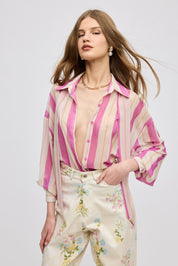 STRIPPED PINK SHIRT