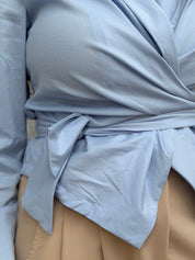AZURE WRAP BLOUSE