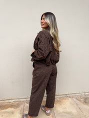 JADE LEOPARD CHOCO JEAN SET