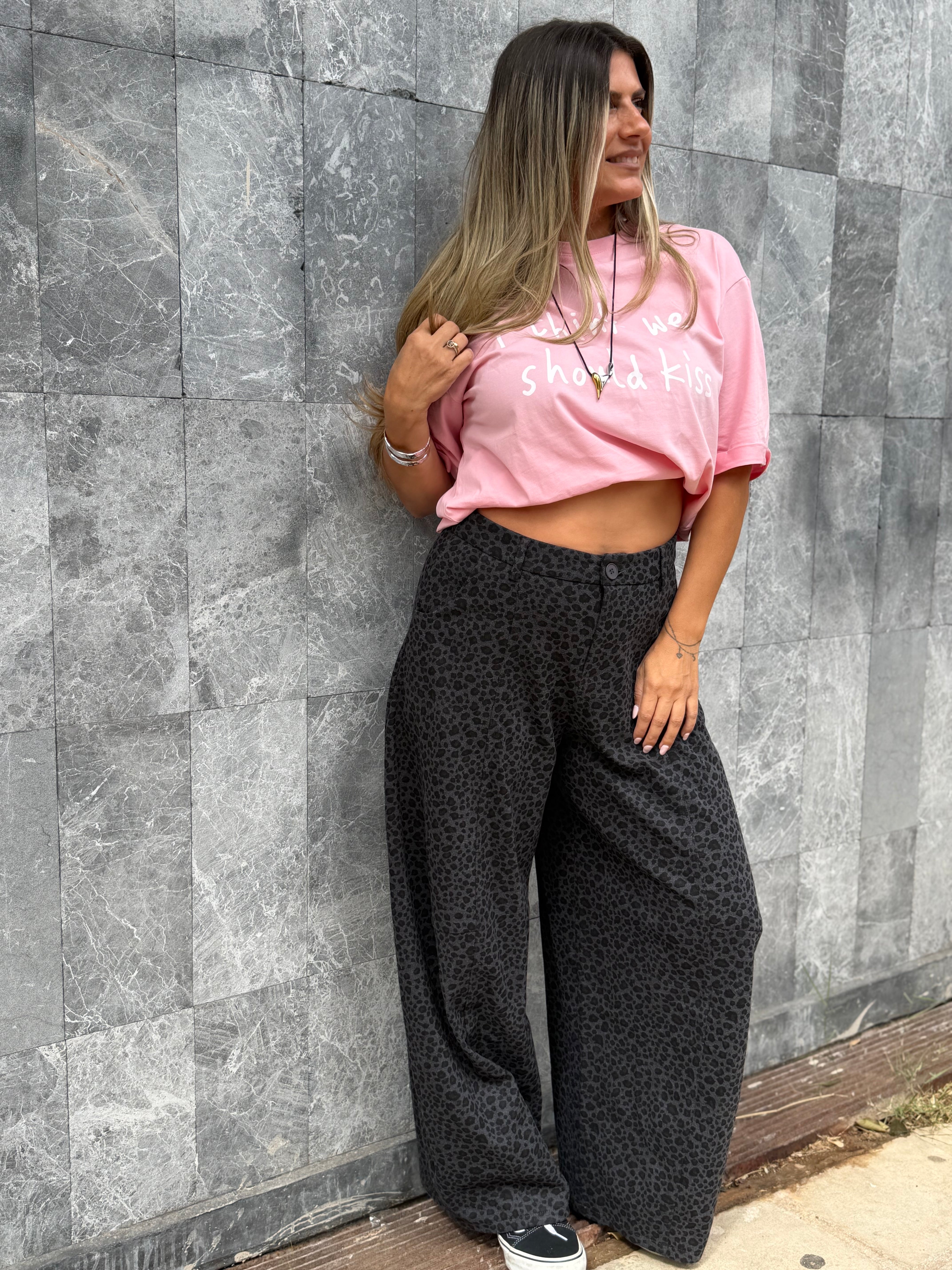 GREY LEOPARD PANTS