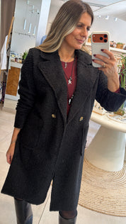 BLACK BOUCLE COAT