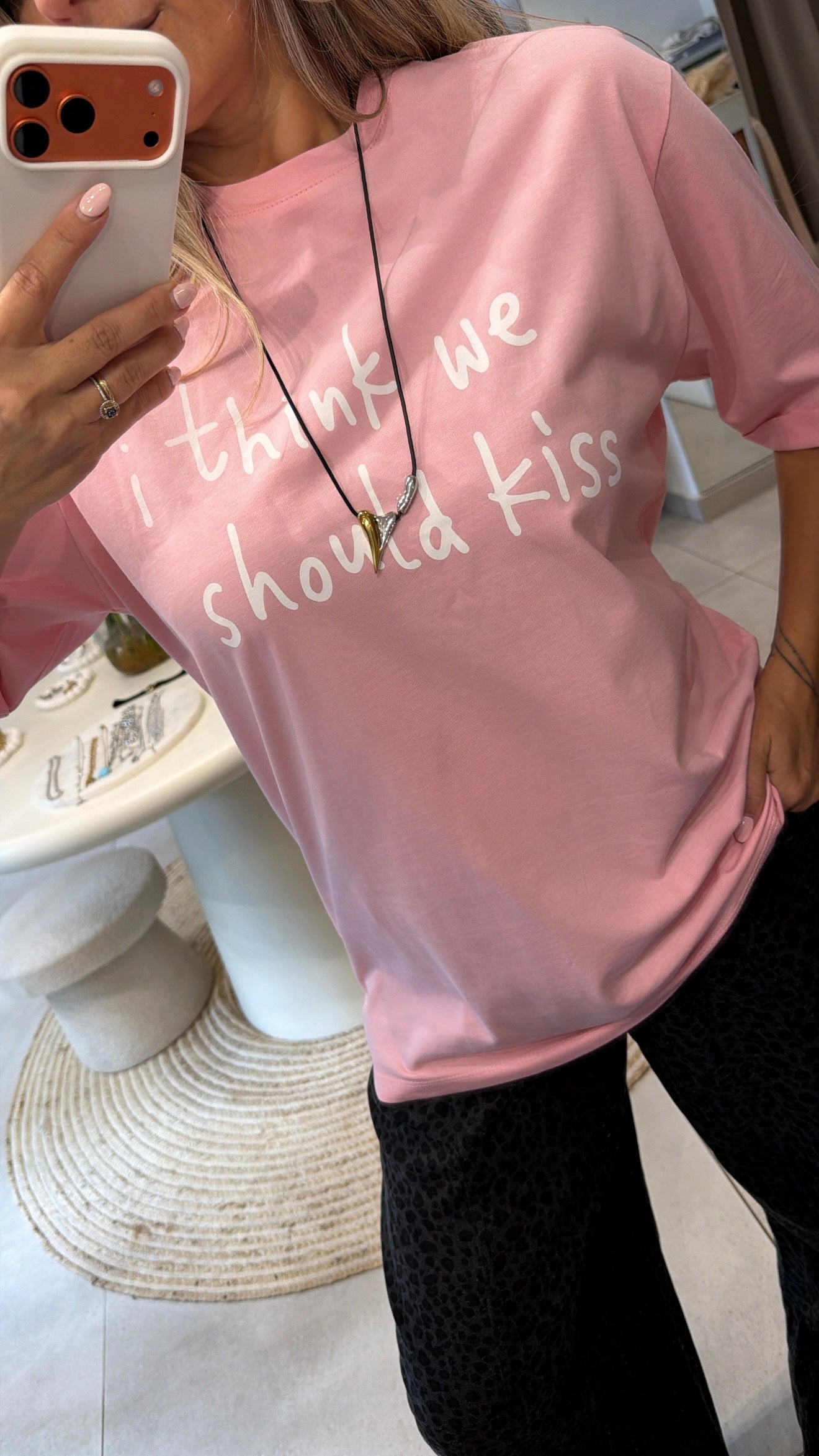 PINK KISS COTTON T-SHIRT