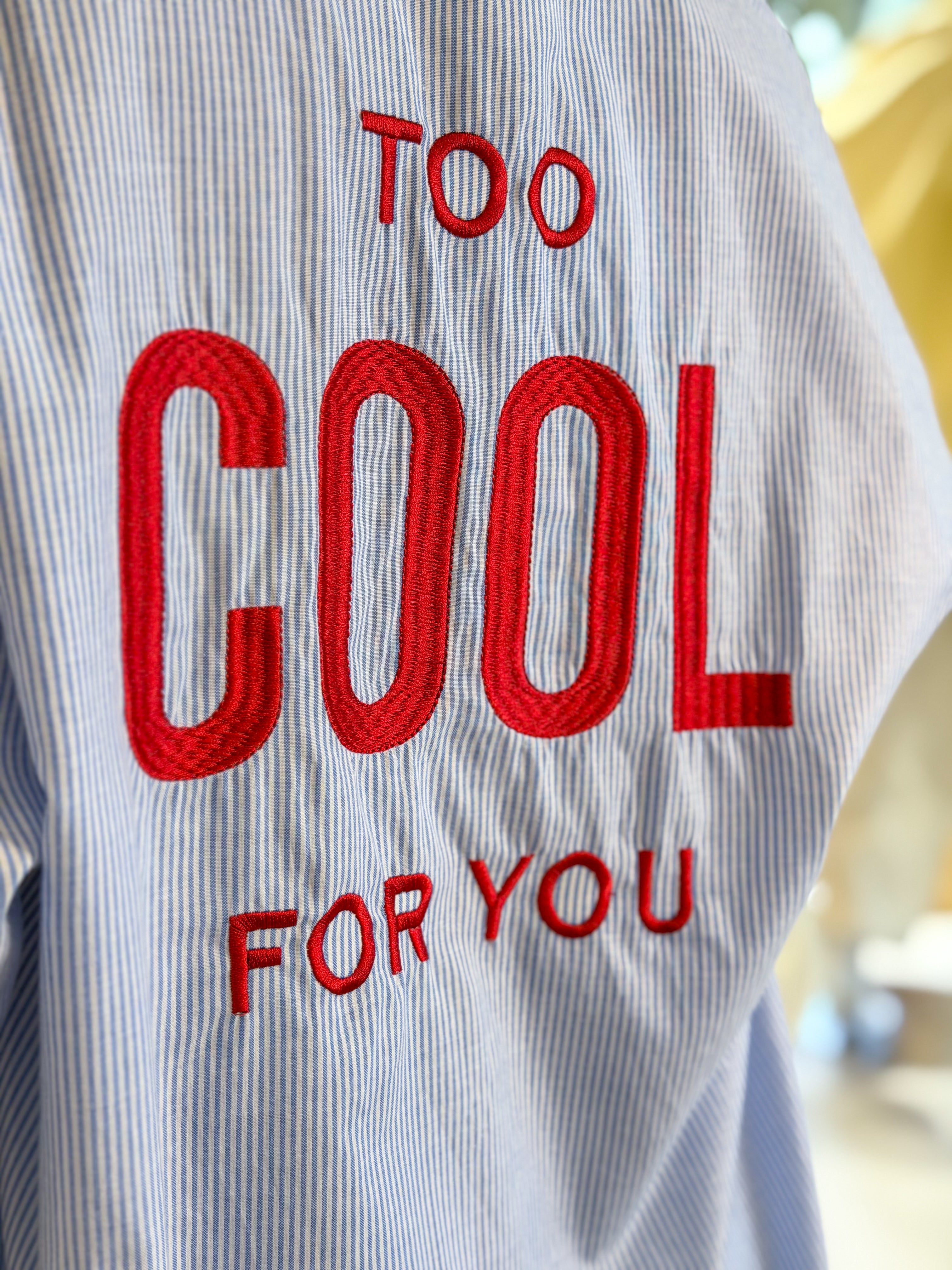 TOO COOL OVERSIZED STRIPE SHIRT