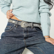 VINTAGE WESTERN SUEDE BELT GREY