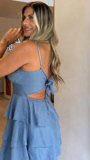 DASTY BLUE AURA CUT OUT DRESS
