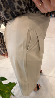 SAND TAILORED WIDE-LEG PANTS