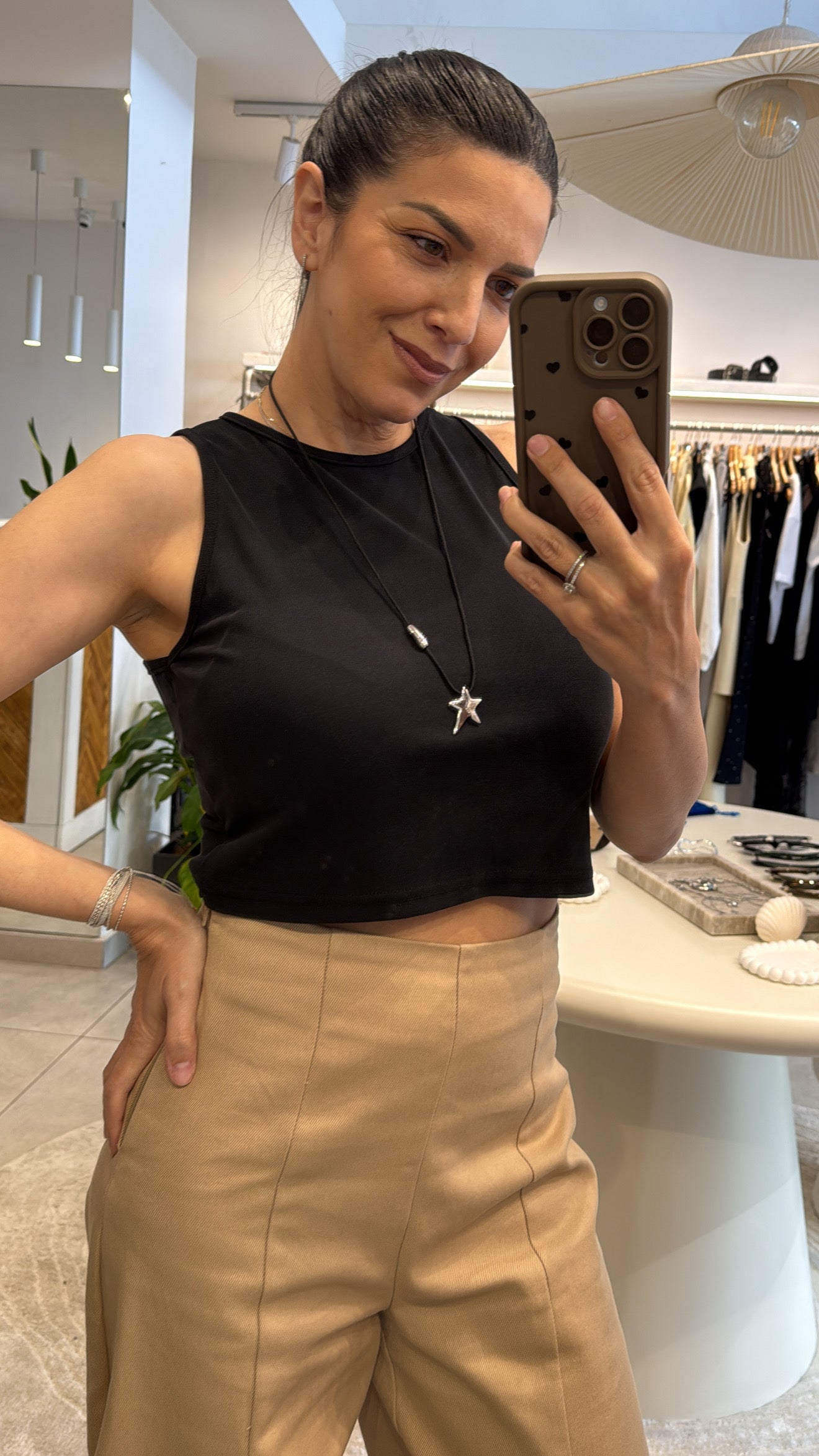 SOFT MODAL BLACK CROP TOP