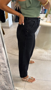 SOFT BLACK BALLOON DENIM JEANS