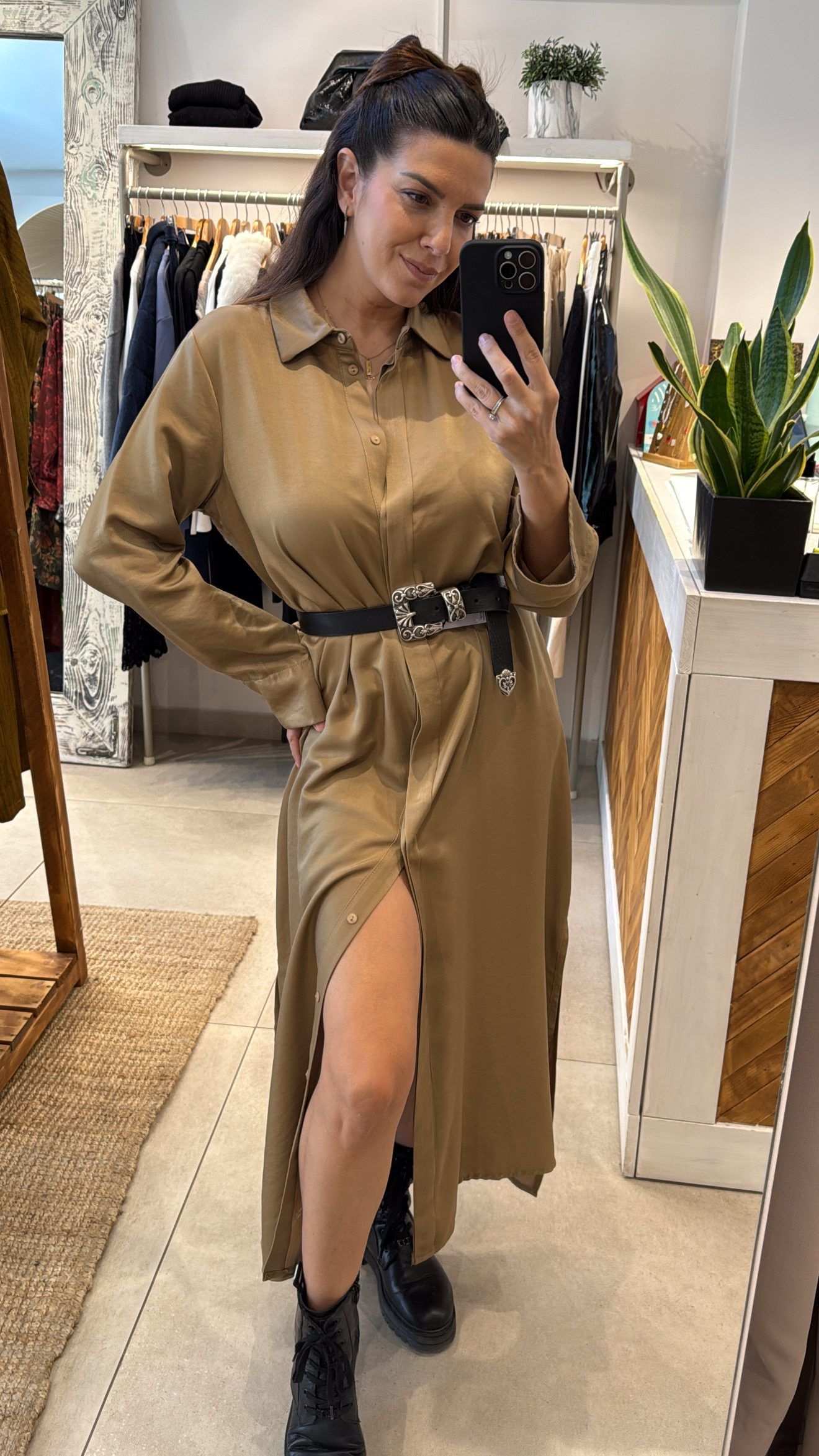 MARILIA GOLD SATIN DRESS