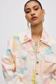 FLORAL MIST DENIM JACKET