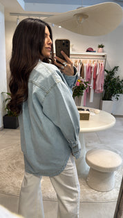 OVERSIZED SOFT BLUE DENIM JACKET