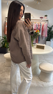 MOCHA DENIM SHIRT JACKET