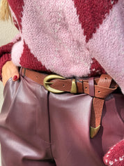 RUSTIC BROWN LEATHER BELT