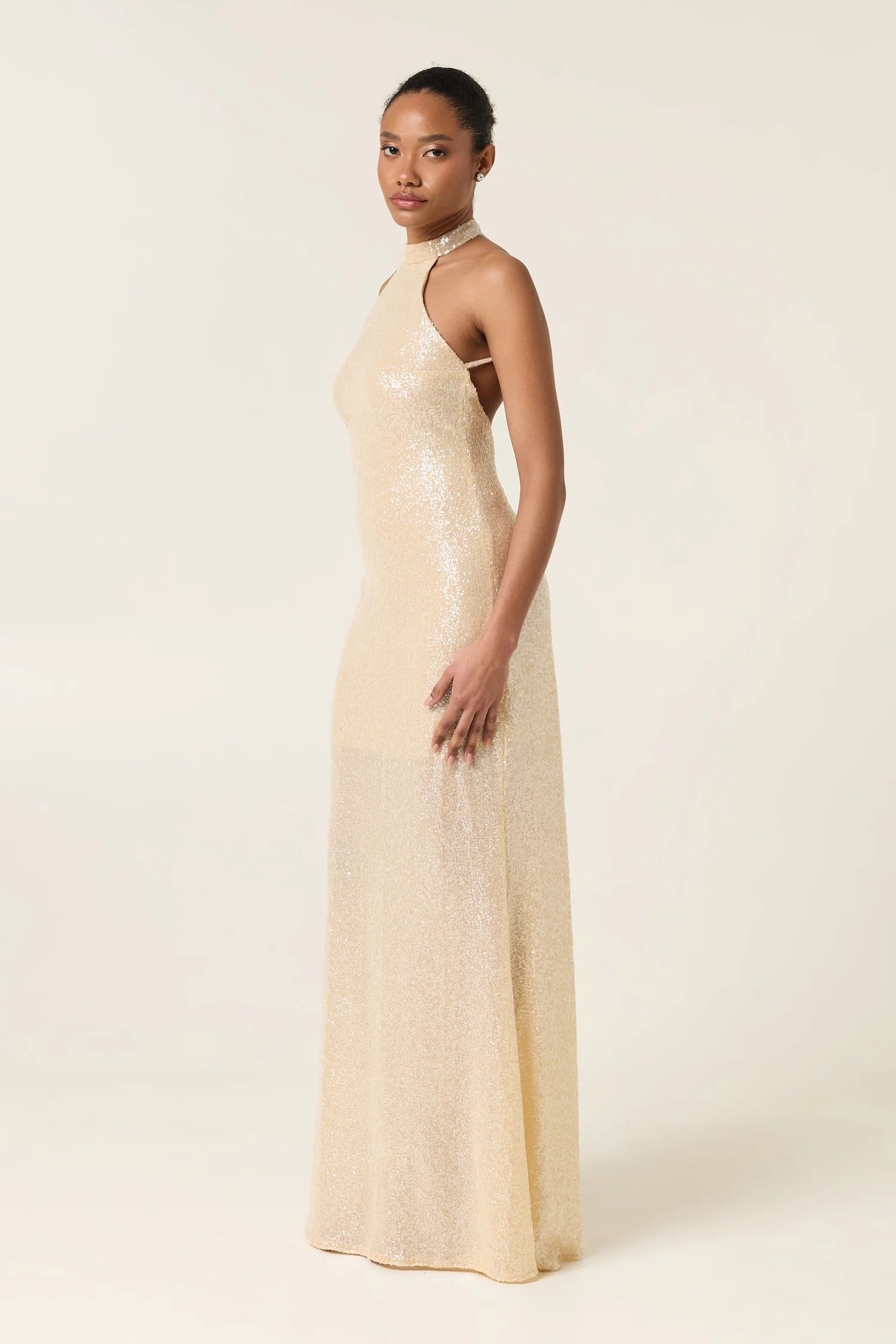 PEARL DUST MAXI SEQUINED DRESS
