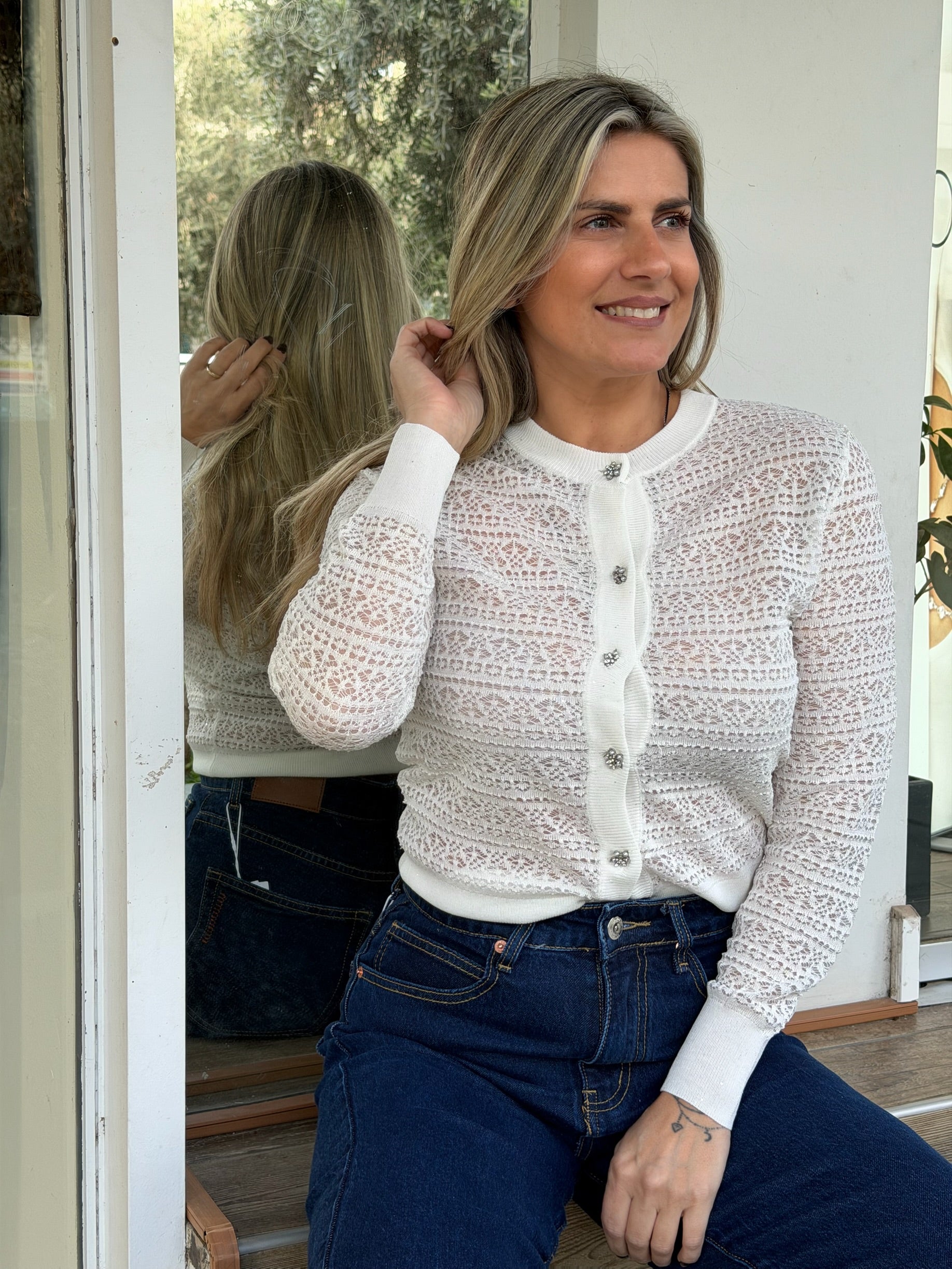 ROMANTIC LACE WHITE CARDIGAN