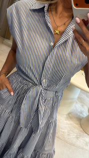 ARIA STRIPES MIDI DRESS