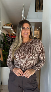 SOFT BROWN ZEBRA TOP