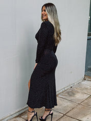 GLITZY MAXI BLACK DRESS