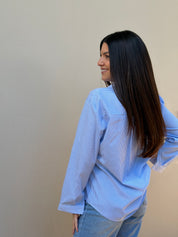 ROMANTIC STRIPE BLUE SHIRT