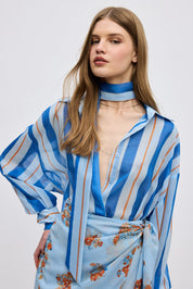 STRIPPED BLUE SHIRT